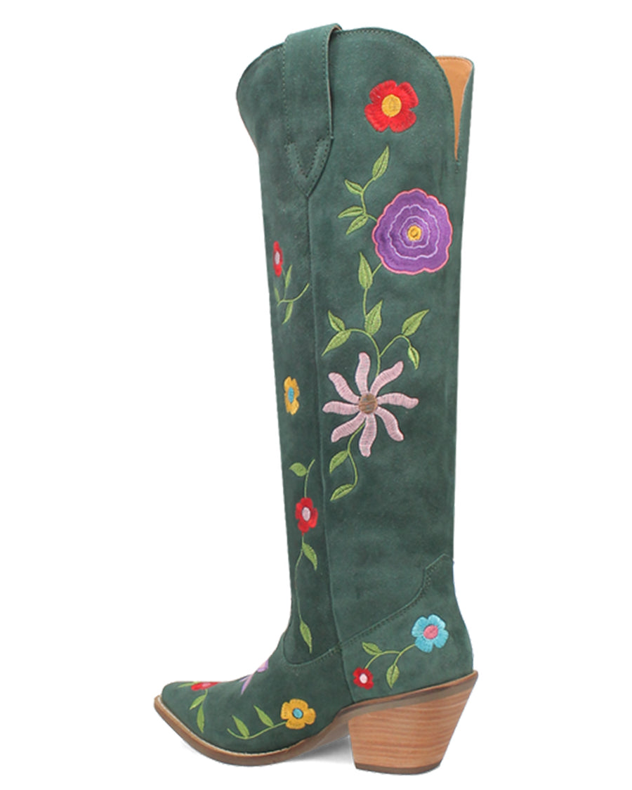 Women's Flower Power Suede Western Boots