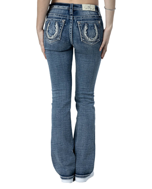 Women's Subtle Star Horseshoe Bootcut Jeans