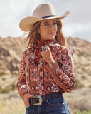 Women's X Lainey Wilson Chestnut Checotah Long Sleeve Shirt