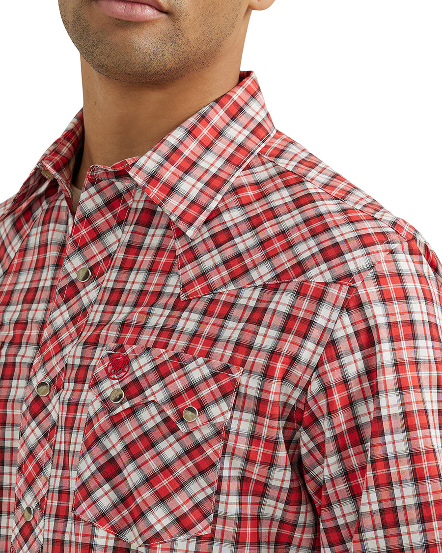 Men's Retro Long Sleeve Sawtooth Shirt Modern Fit Shirt