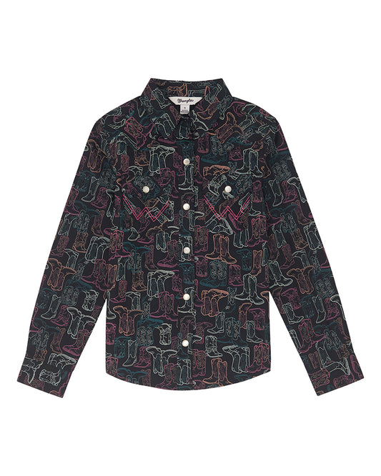 Girls' Bold Print Western Top