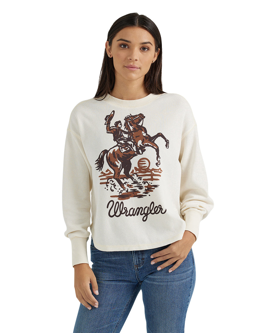 Women's Retro Western Vintage Long Sleeve Thermal Shirt