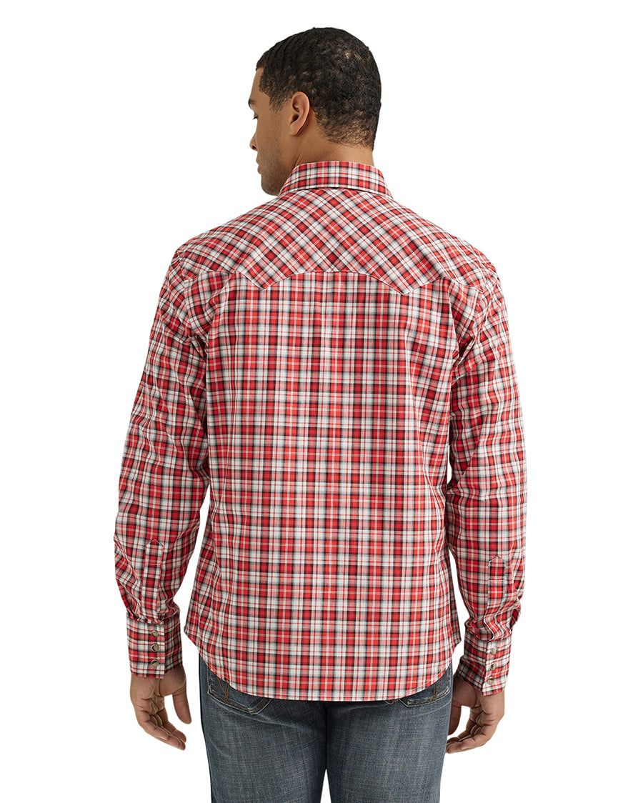 Men's Retro Long Sleeve Sawtooth Shirt Modern Fit Shirt