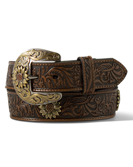 Women's Floral Tooled Sunflower Belt