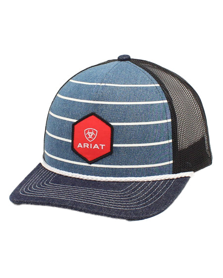 Striped Denim Cap