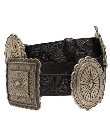 Women's Embossed Strap Conchos Belt