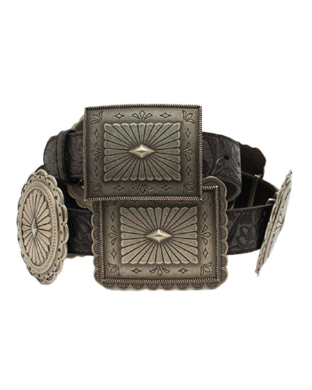 Women's Embossed Strap Conchos Belt