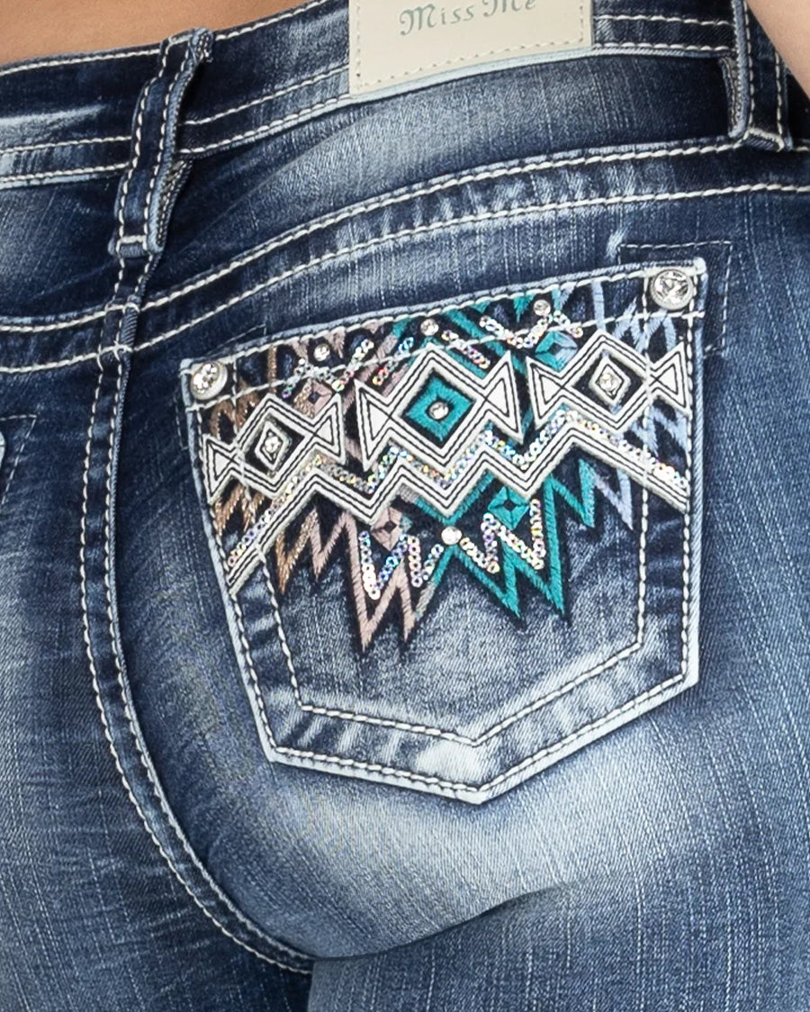 Women's Zig Zag Boot Cut Jeans