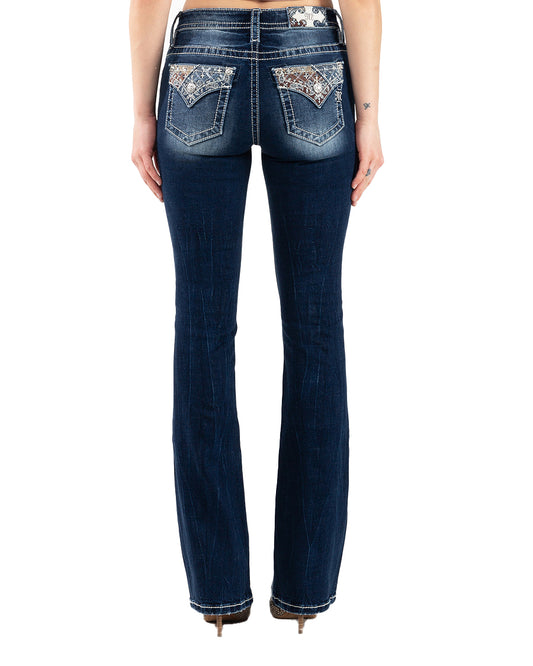 Women's Paisley Block Boot Cut Jeans