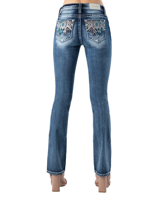 Women's Zig Zag Boot Cut Jeans