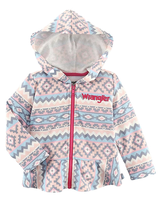 Baby Girls' Printed Zip Front Hoodie