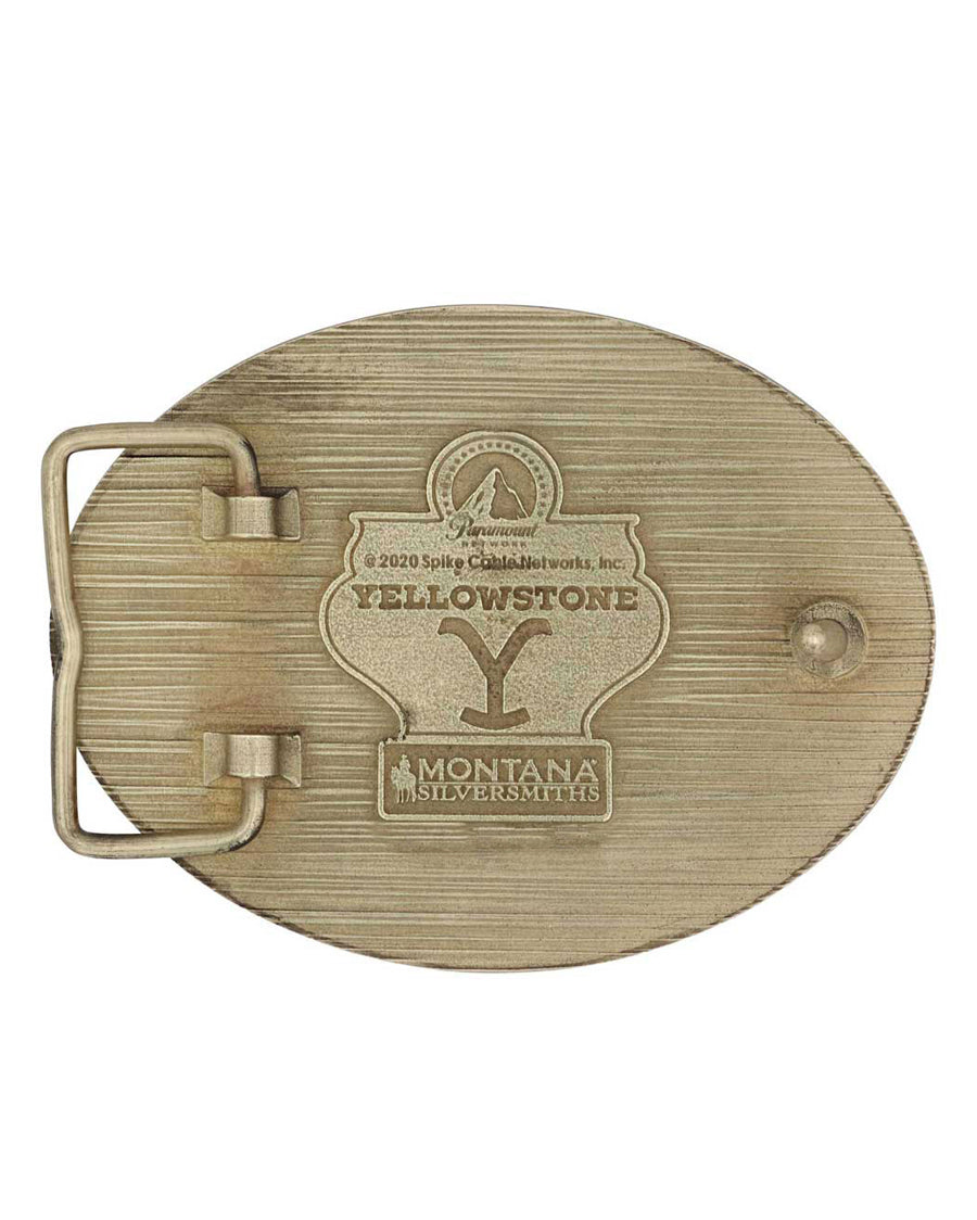 The Yellowstone Y Filigree Oval Belt Buckle