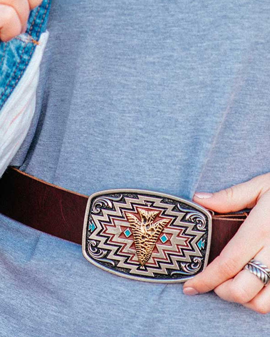 Radiating Center of it All Arrow Belt Buckle