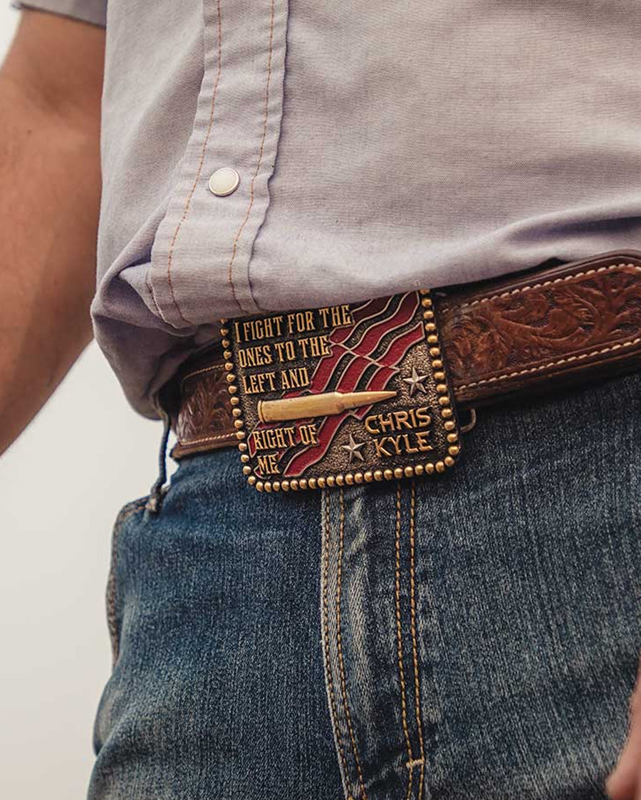 To the Left and Right of Me Attitude Belt Buckle