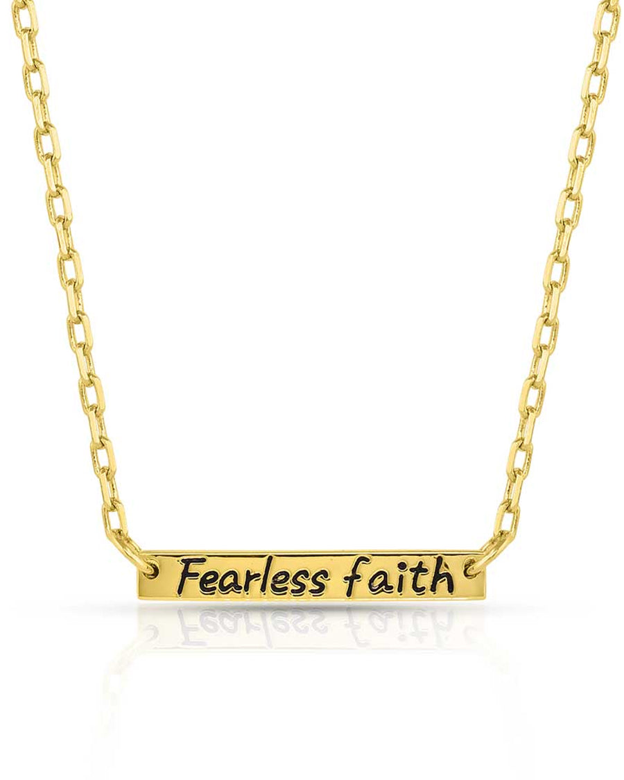 Women's Fearless Faith Bar Necklace