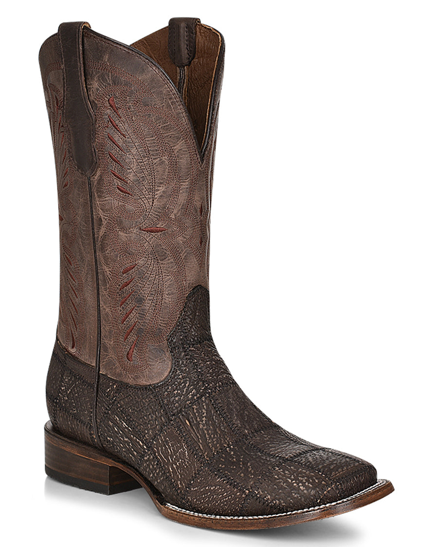 Men's Patchwork & Embroidery Western Boots