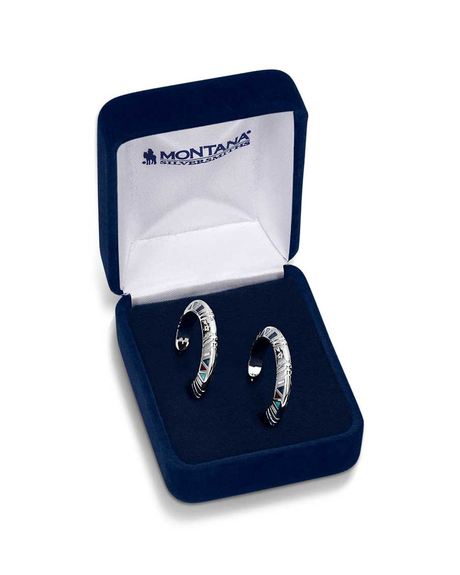 Women's Hidden Mosaic Hoop Earrings