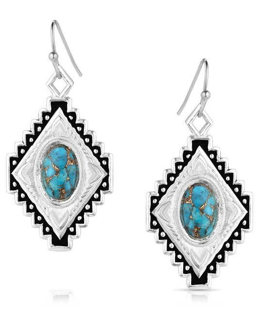 Women's Diamond of the West Turquoise Earrings