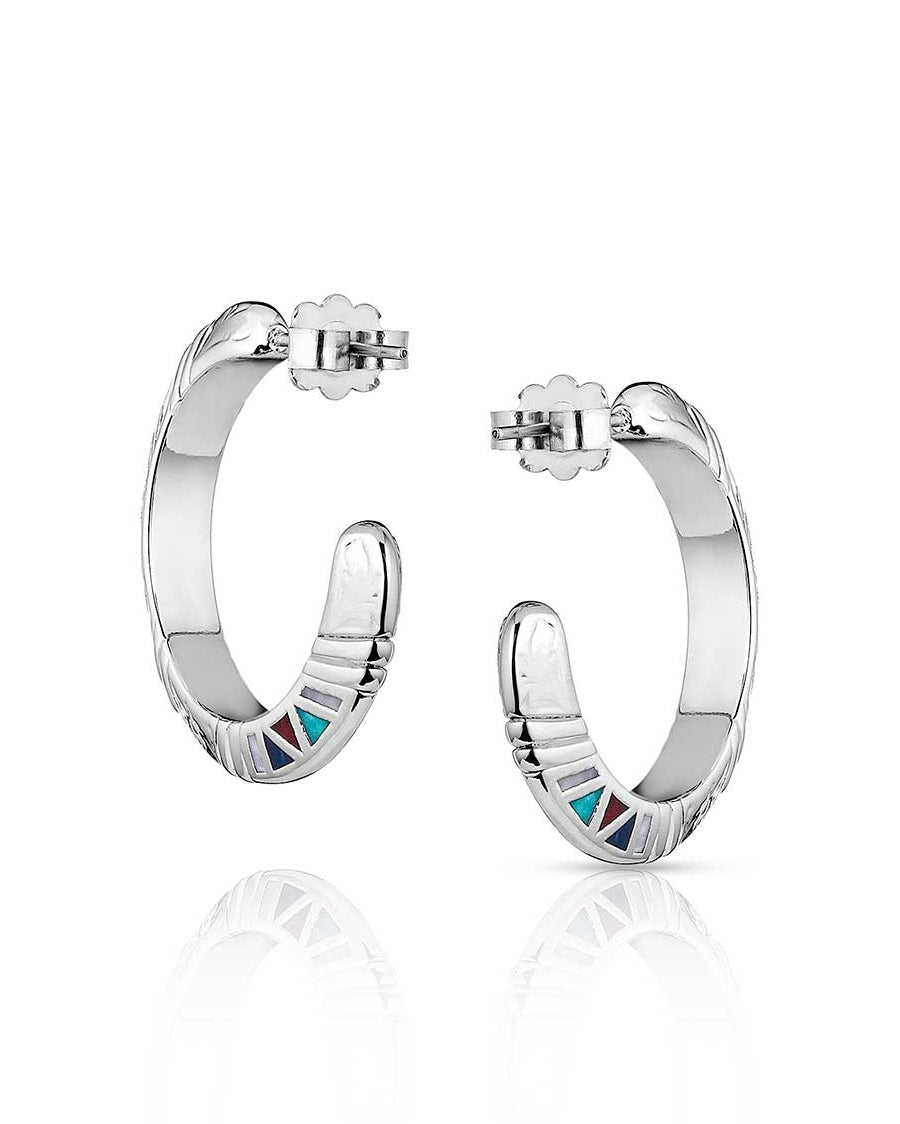 Women's Hidden Mosaic Hoop Earrings