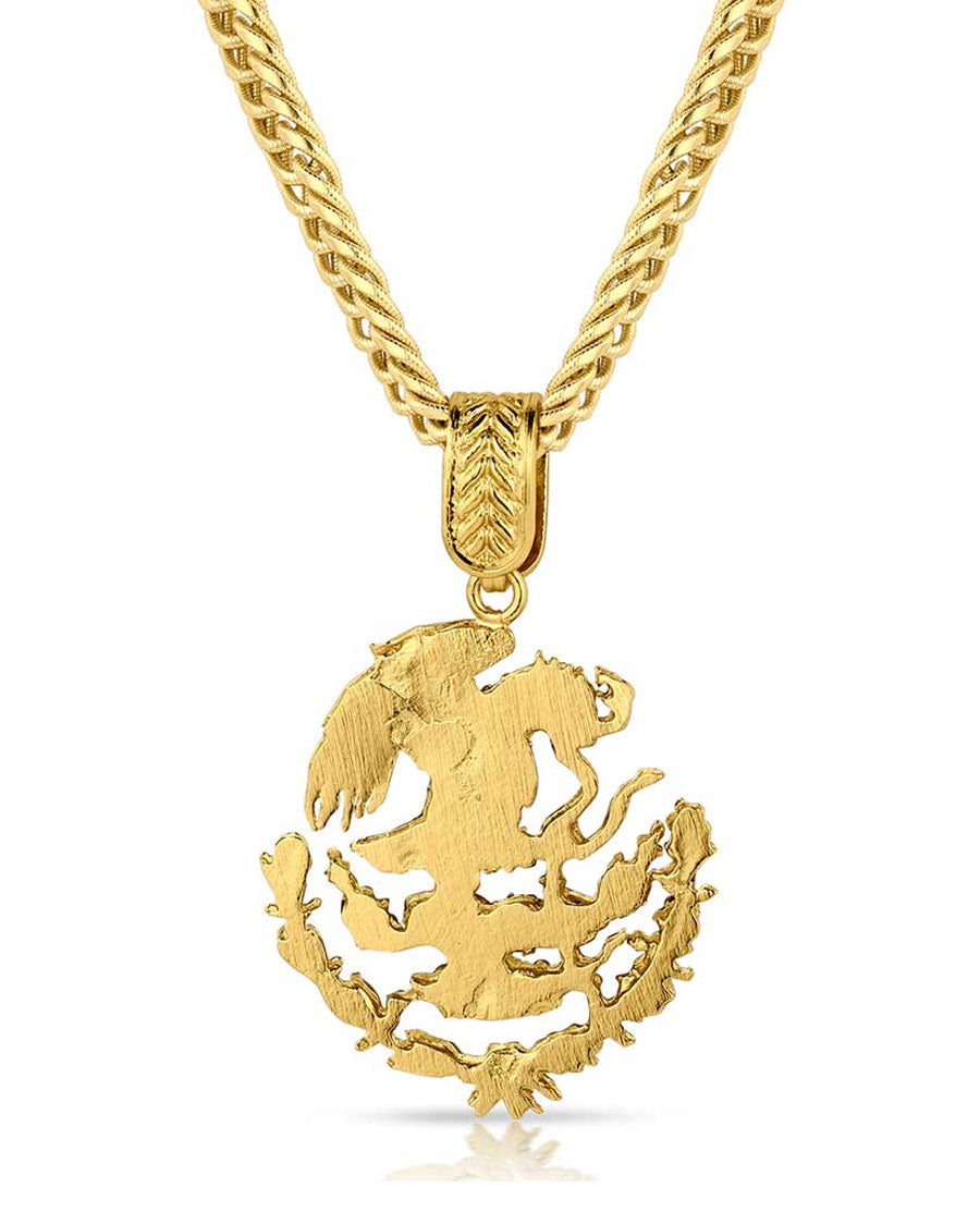 Mexican Coat of Arms Pendant Necklace