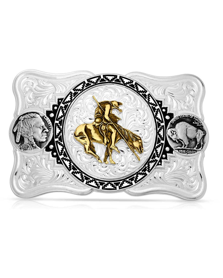 Buffalo Nickel Southwestern Buckle with End of the Trail