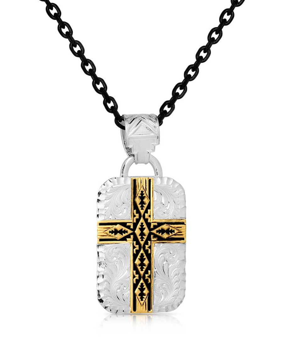 Trust and Honor Cross Dogtag Necklace