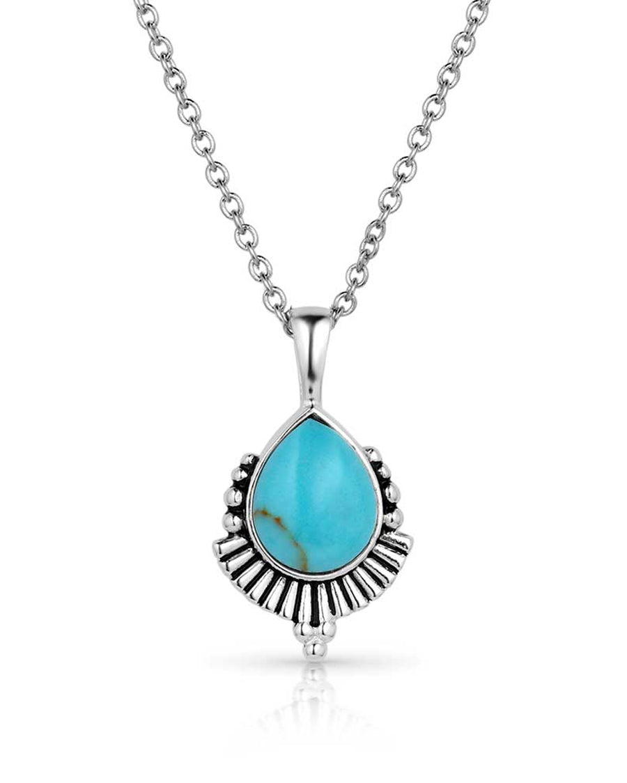 Women's Simple Flourish Turquoise Necklace