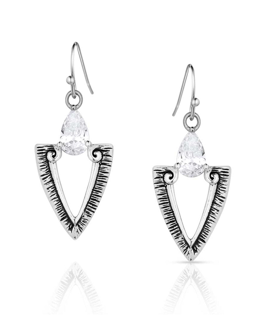 Women's Guided Purpose Crystal Arrowhead Earrings