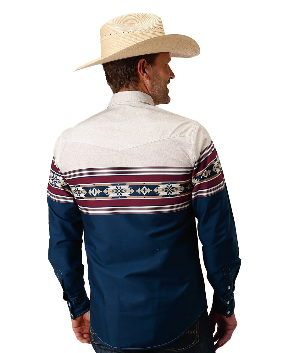 Men's Black Hawk Border Western Shirt