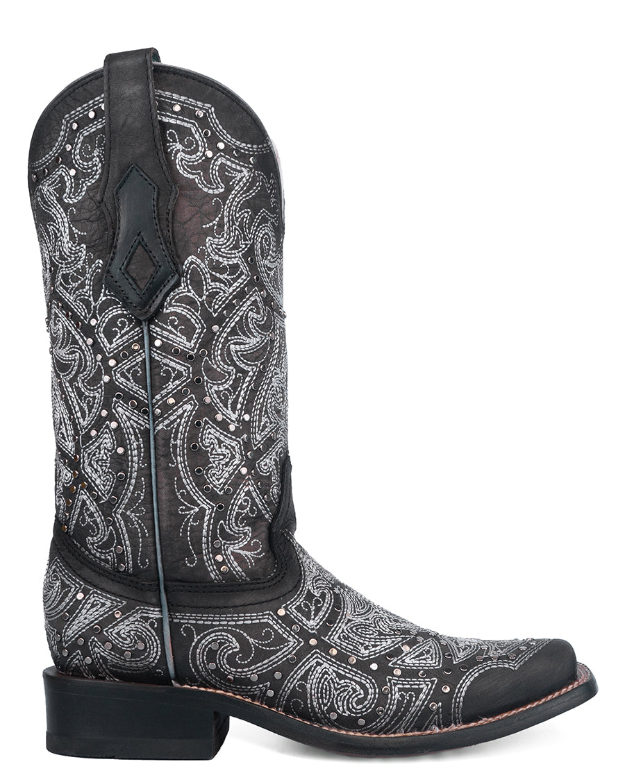 Women's Fancy Embroidery & Studs Western Boots