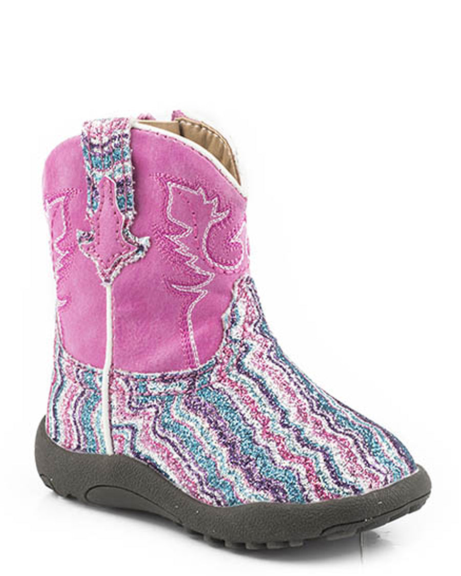 Infants' Cowbabies Glitter Waves Western Boots