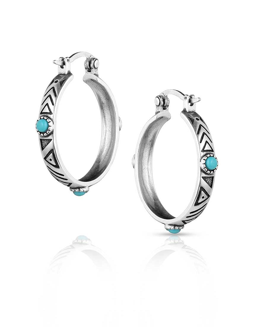 Women's Uncovered Beauty Turquoise Hoop Earrings