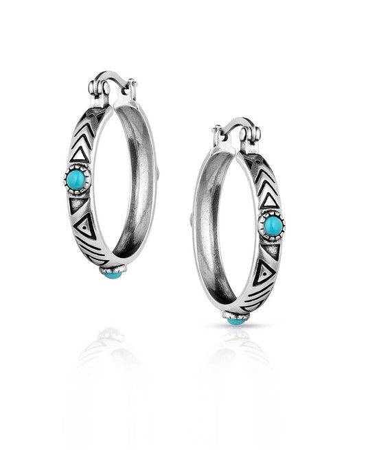 Women's Uncovered Beauty Turquoise Hoop Earrings