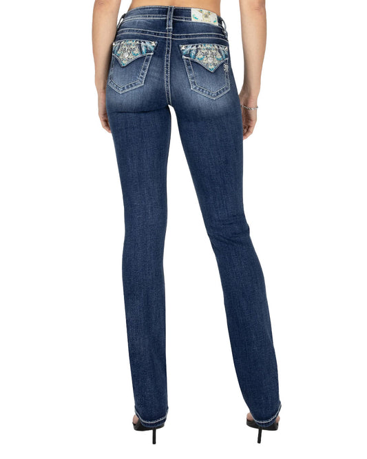 Women's Turquoise Peacock Bootcut Jeans