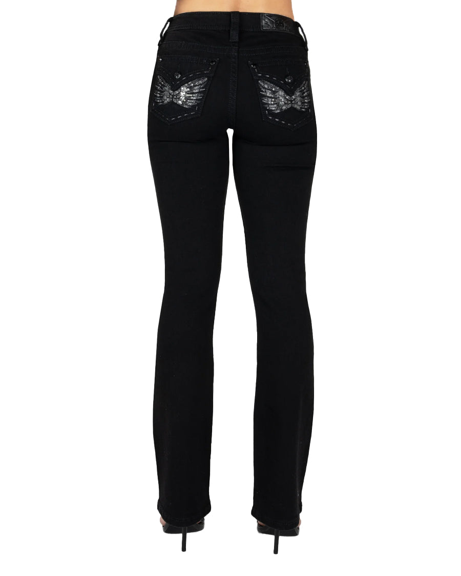 Women's Metallic Wings Bootcut Jeans