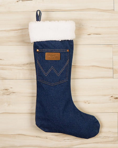 Denim Christmas Stocking Sherpa