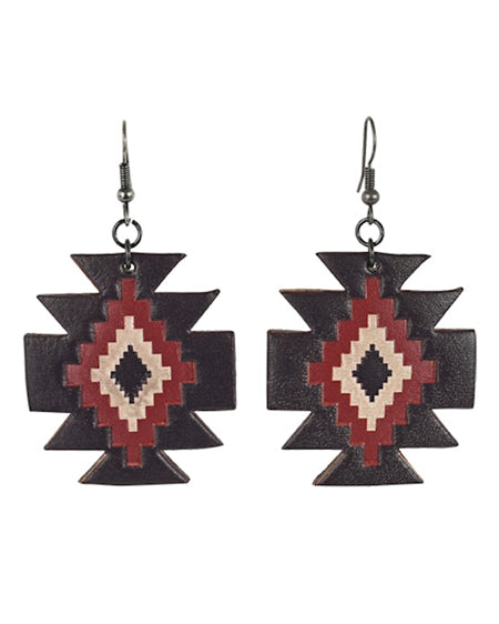 Women's Leather Aztec Earrings