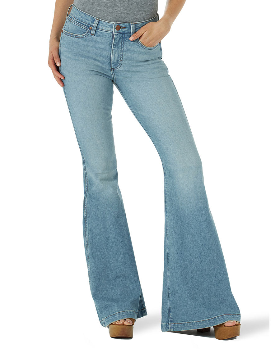 Women's Retro The Green Trumpet Flare Jeans