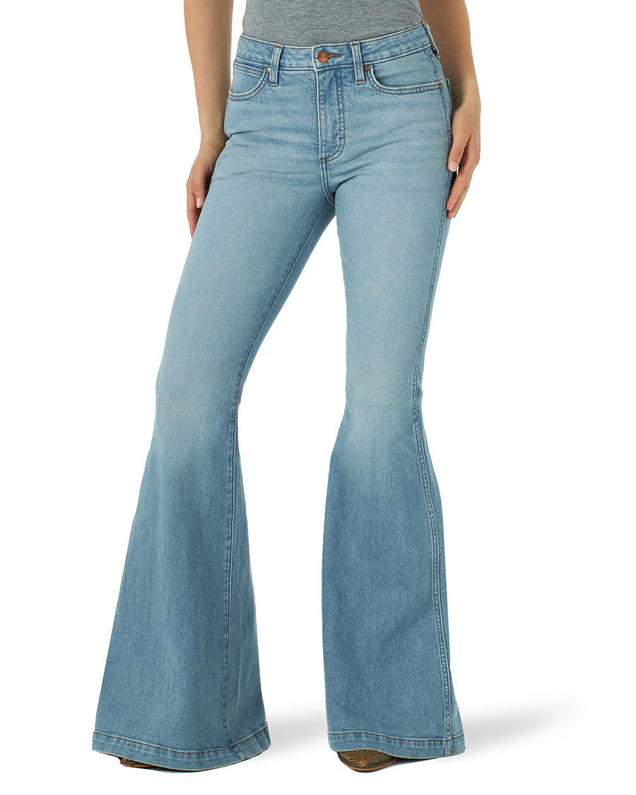 Women's Retro The Green Trumpet Flare Jeans