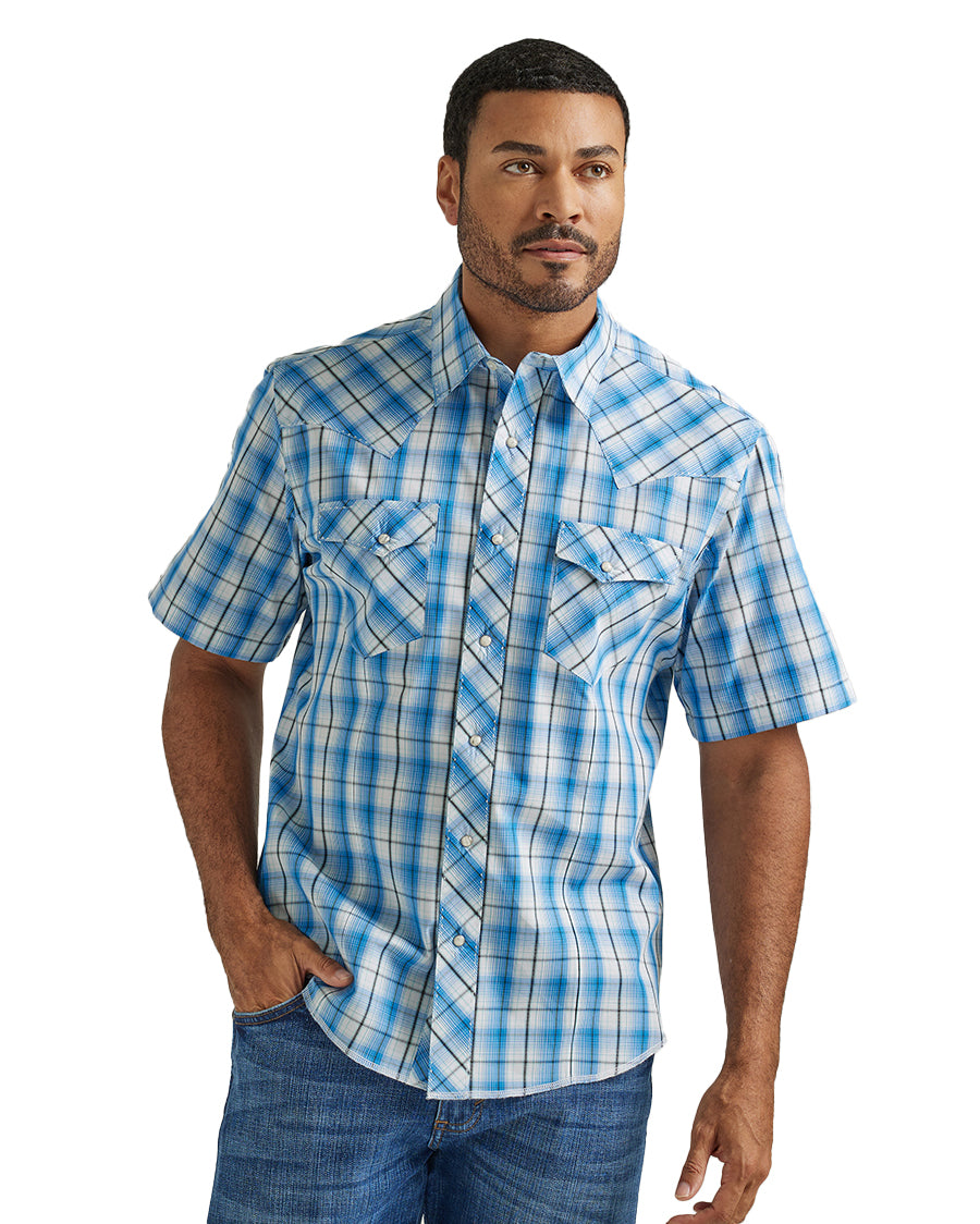 Men's Fashion Snap Short Sleeve Modern Fit Shirt