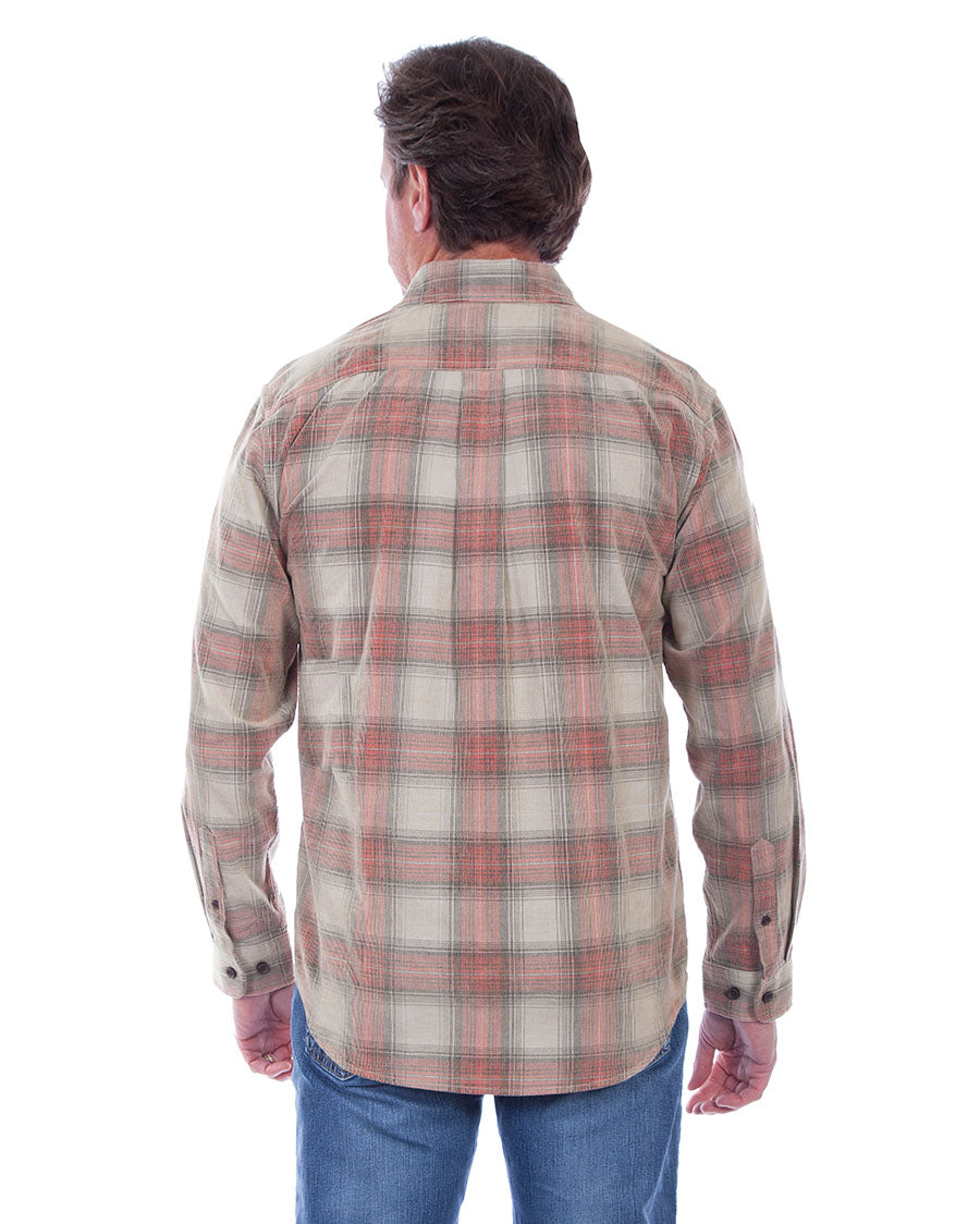 Men's Corduroy Plaid Shirt