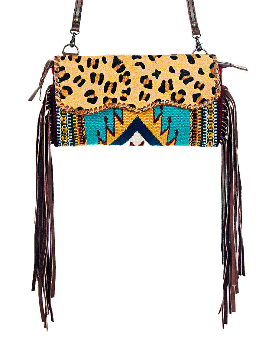 Women's Cheetah with Fringe Purse