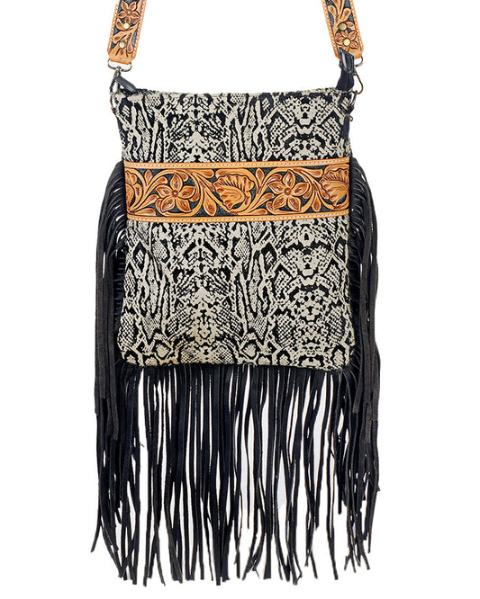 Women's Hair-On with Fringe Crossbody Purse