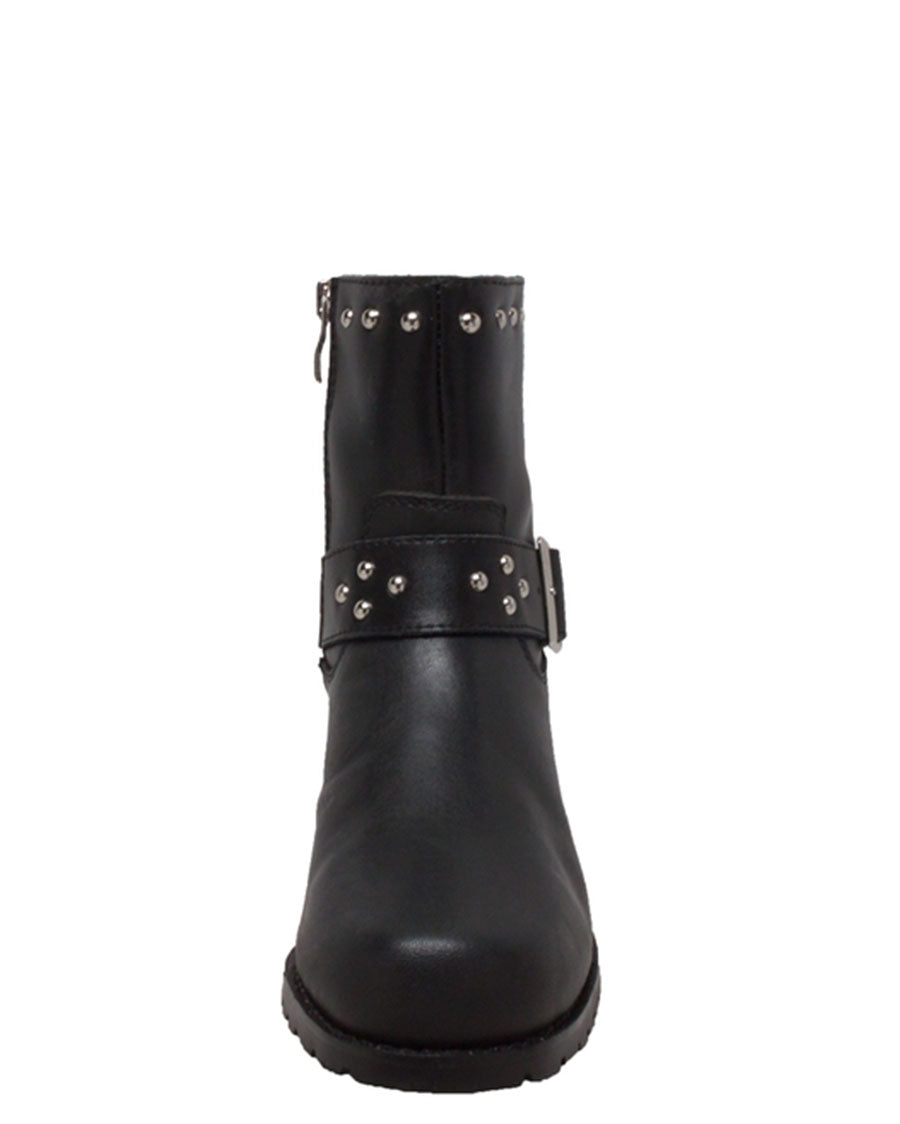 Women's Heeled Buckle Motorcycle Boots