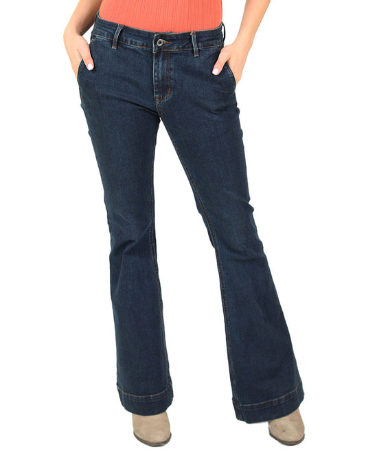 Women's Dark Wash Eazy Fit Flare Jeans