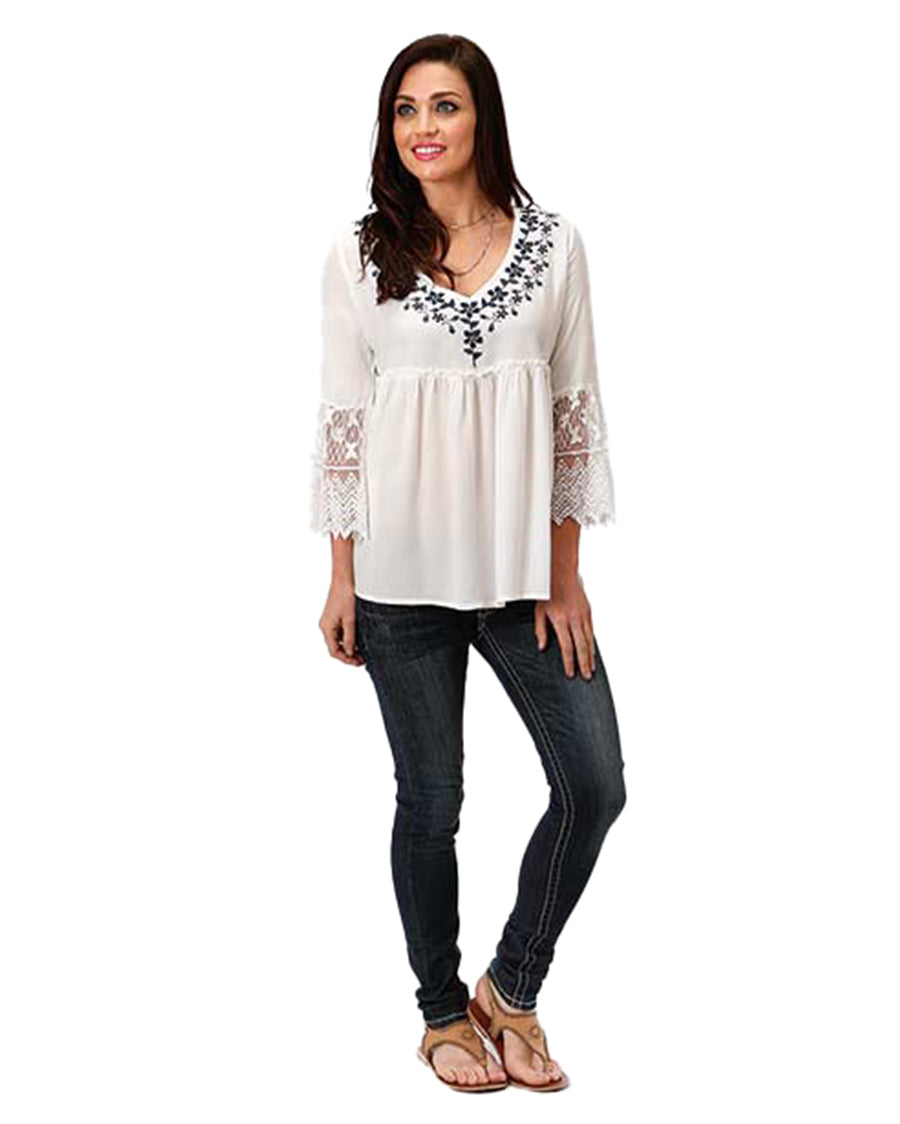 Women's Floral Peasant Blouse