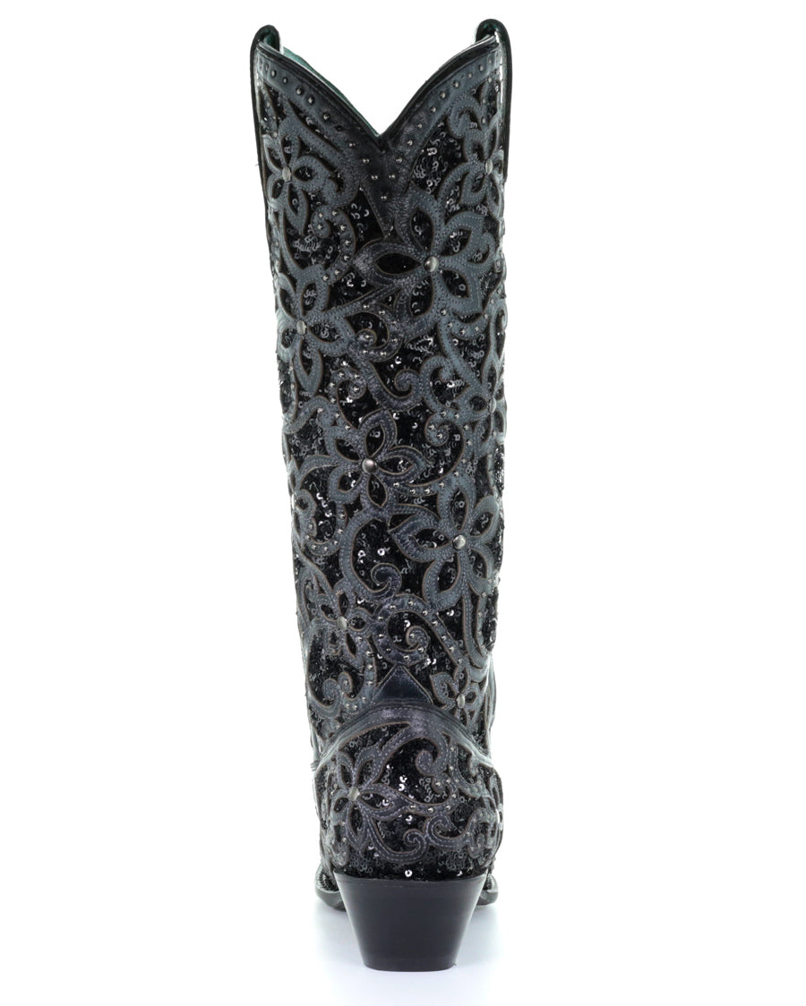 Women's Full Floral Inlay Boots