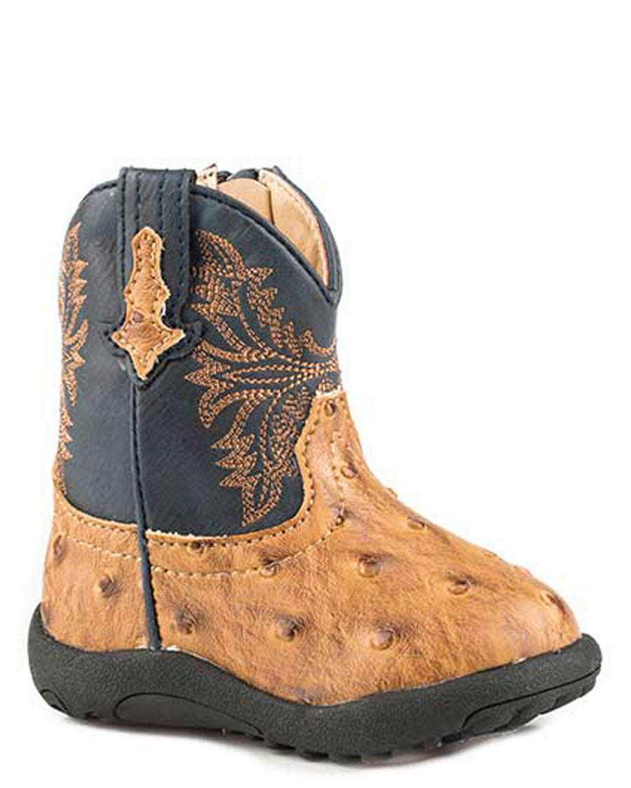 Infant's Cowbabies Cowboy Cool Ostrich Boots - Tan