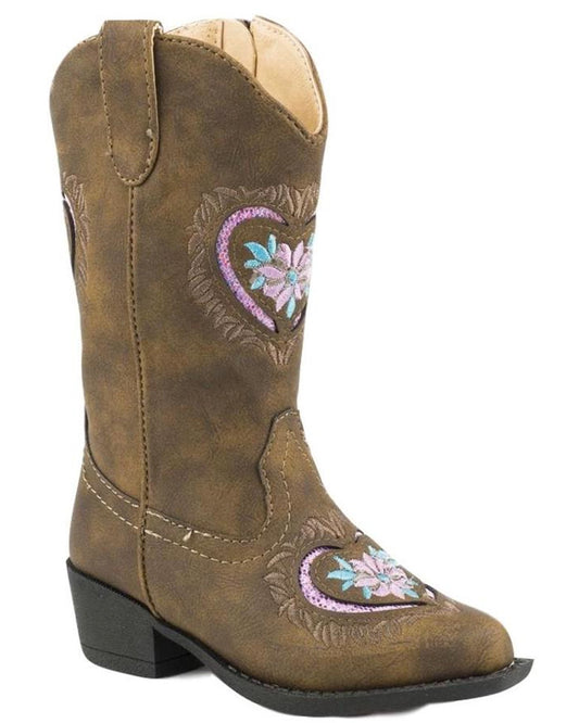 Kids Daisy Heart Boots