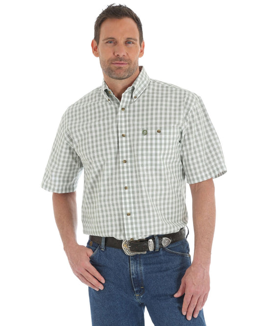 Mens George Strait Plaid Short Sleeve Western Shirt